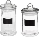 Set van 2x snoeppotten/voorraadpotten glas - 1200 ml - 1600 ml - Voorraadpotten met luchtdichte sluiting