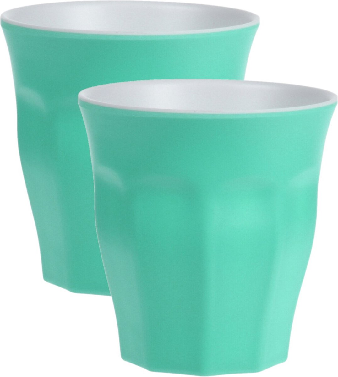 Goedkoopste 8x stuks onbreekbare kunststof/melamine groene drinkbeker 9 x 8.7 cm voor outdoor/camping/picknick/strand
