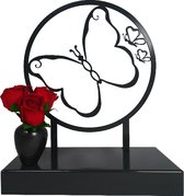 Urn groot - Vlinder - Geheel 2mm gecoat staal - Exclusief design - Inhoud 3Liter