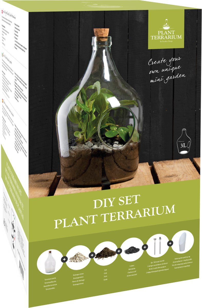 Esschert design Plant Terrarium set 3 liter ecosysteem plant