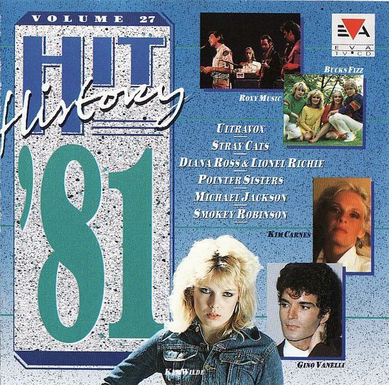 Albumcover met de tekst 'Hit History Volume 27 '81' en foto's van diverse artiesten.