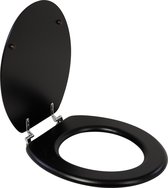 Plieger Classic toiletbril - zwart - met deksel - MDF gelakt