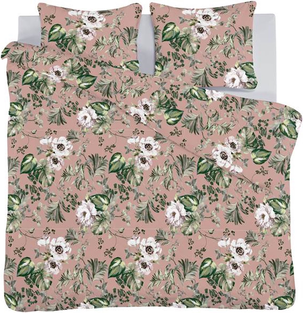 iSeng Fleur Dekbedovertrek - Tweepersoons - 2-persoons (200x200/220 cm + 2 slopen) - Pink