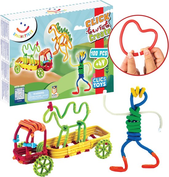 afwijzing Glimlach leider Spaghetteez 100stuks set- flexibele bouwstaafjes- speelgoed 4,5,6,7,8 jaar  jongens en... | bol.com