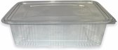 Transparante Bakjes Met Platte Deksel - 1750ml - 300 stuks - 1750 cc
