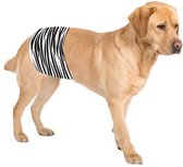 Hondenluier Zebra Maat M - Wasbaar - Verstelbaar 42-49 cm - Plasband reu