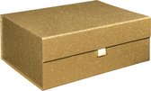 Gift Box 'Glitter' GOUD, geschenkdoos, cadeaudoos, verjaardag, formaat 40x30x15cm (10 stuks)