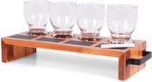 Senza Proeverij set - Met 4 glazen - Whisky set - Inclusief krijtje - 35 x 15 cm