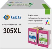 G&G 305XL pour cartouche d'encre HP 305 305XL - Compatible Ecosaver / Couleur - 2 packs par ensemble