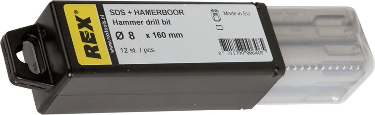 Rex Hamerboor - 6 mm x  50/110mm - 12 stuks - voor beton en steen - voor SDS-Plus boorkop