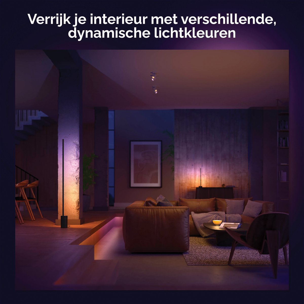 Philips Hue gradient Signe vloerlamp - wit en gekleurd licht - zwart — afbeelding 4
