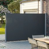 Hoppa! Écran latéral, 180 x 400 cm (H x L), écran de visualisation, protection solaire, écran latéral, pour balcon, terrasse, jardin, gris