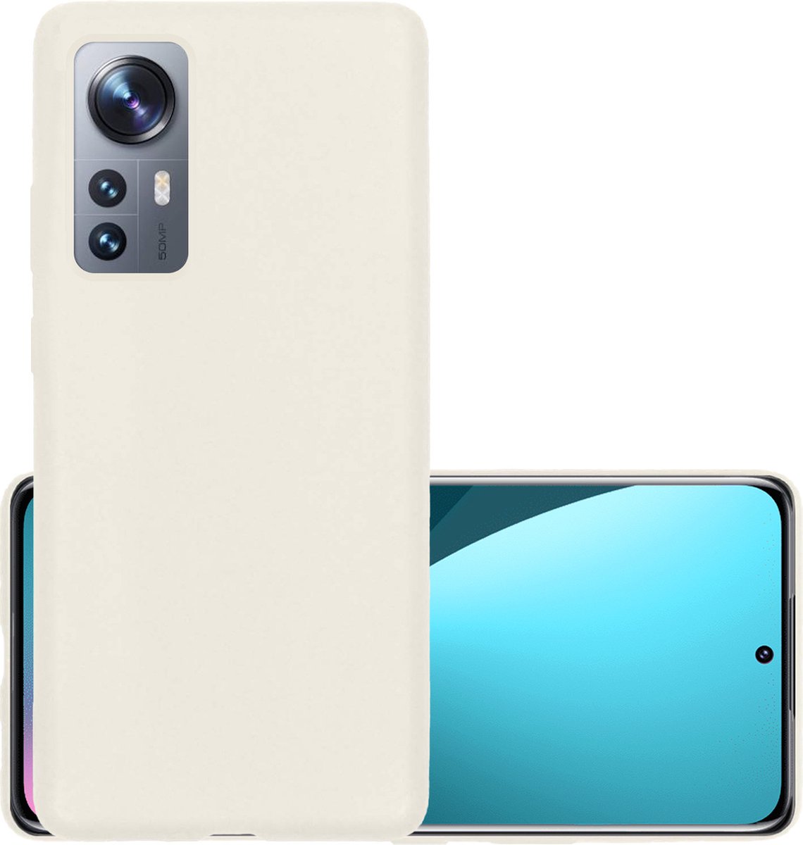 Hoesje - Geschikt voor Xiaomi 12 Pro - Sterk & Shockproof - Hoes Cover - Siliconen Case - Wit