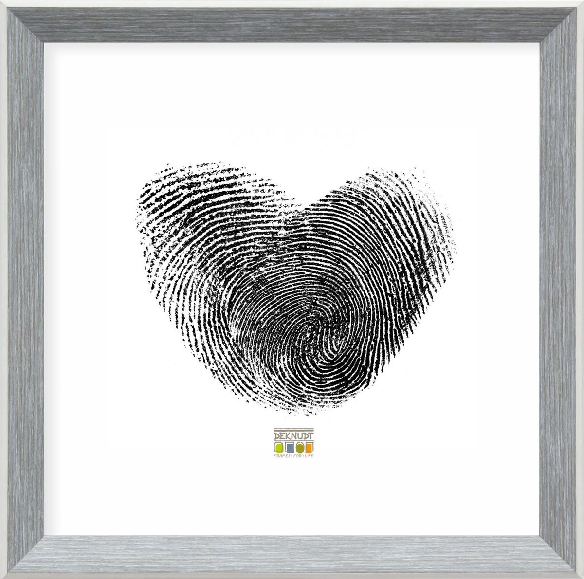 Deknudt Frames fotolijst S46CH7 - grijs met wit randje - foto 13x13 cm