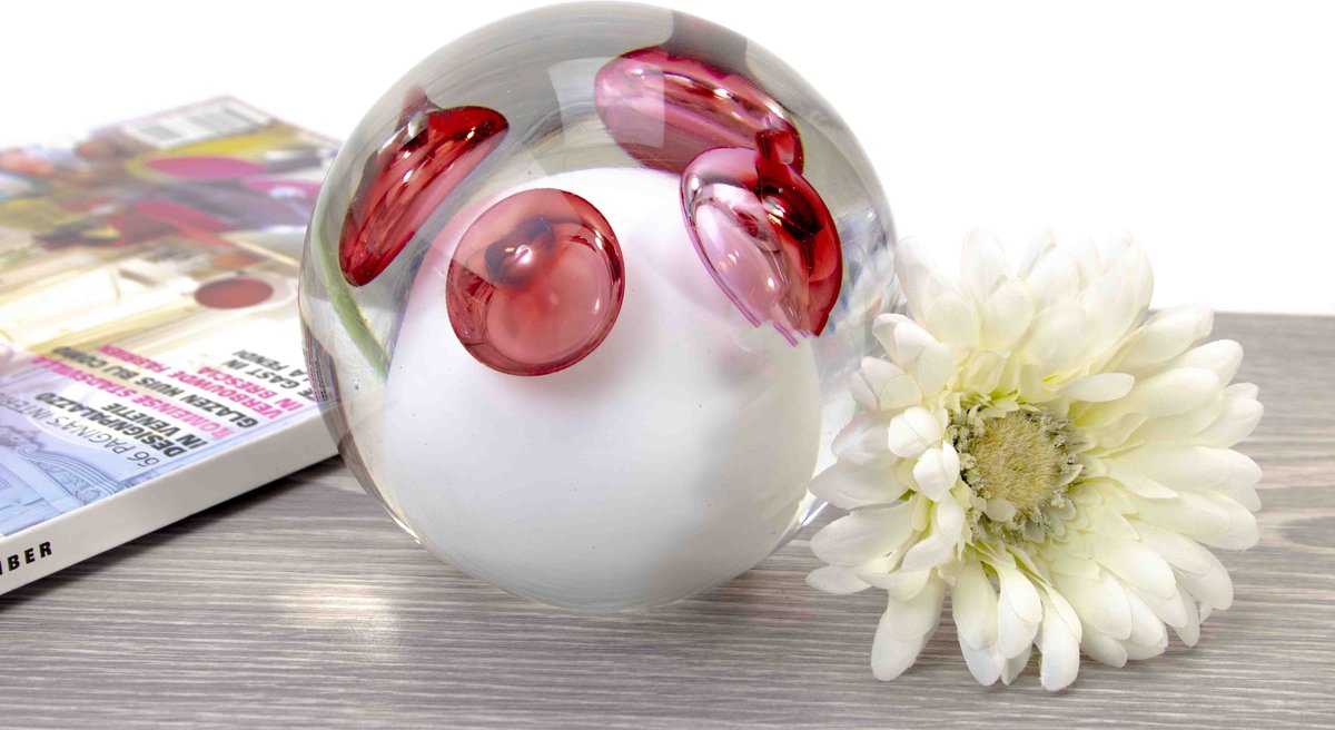 Mini Urn Boheems Kristal 4 Decoraties Rood