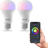 Bol.com Calex Slimme Lamp - Set van 2 stuks - Wifi LED Verlichting - E27 - Smart Lichtbron - Dimbaar - RGB en Warm Wit - 9.4W aanbieding