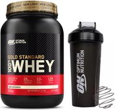 Optimum Nutrition Gold Standard 100% Whey Protein Bundle - Poudre de protéine non aromatisée + ON Shaker - 900 grammes (28 portions)