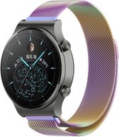 Strap-it Smartwatch bandje Milanese - geschikt voor Huawei Watch GT / GT 2 / GT 3 / GT 3 Pro 46mm / GT 2 Pro / GT Runner / Watch 3 / 3 Pro - Regenboog