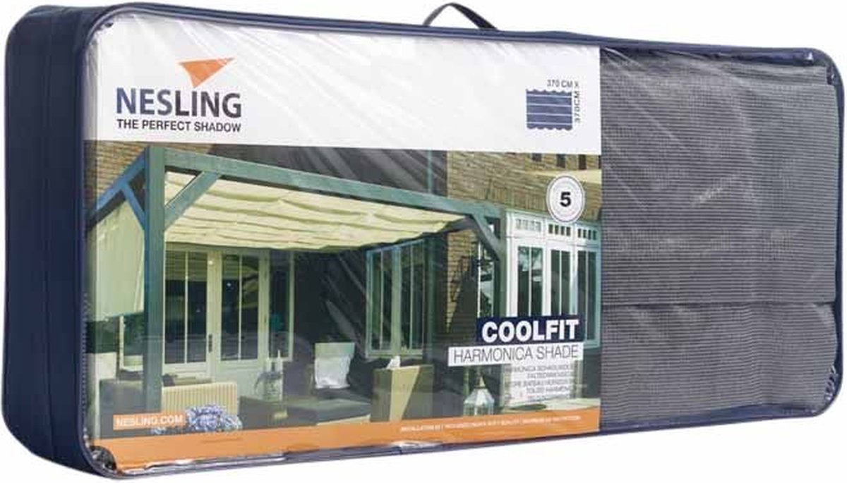 Nesling Voile d’ombrage rétractable Coolfit, B370xL370cm, Anthracite