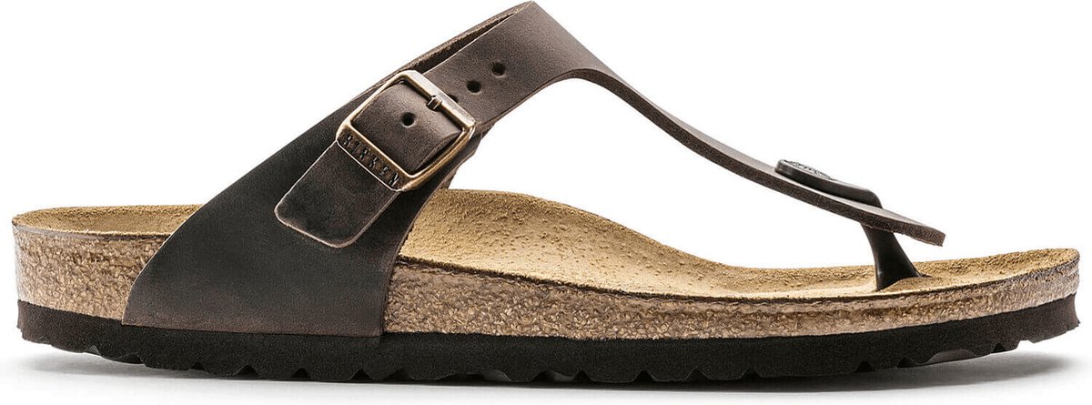 Birkenstock Gizeh Dames Slippers Habana Narrow-fit Nubuck 743833 Bruin