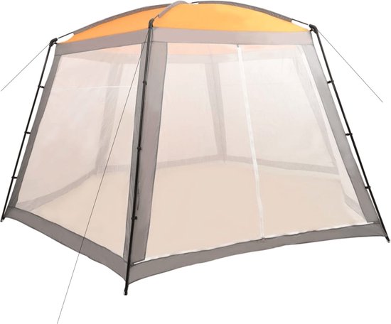 vidaXL Zwembadtent 590x520x250 cm stof grijs