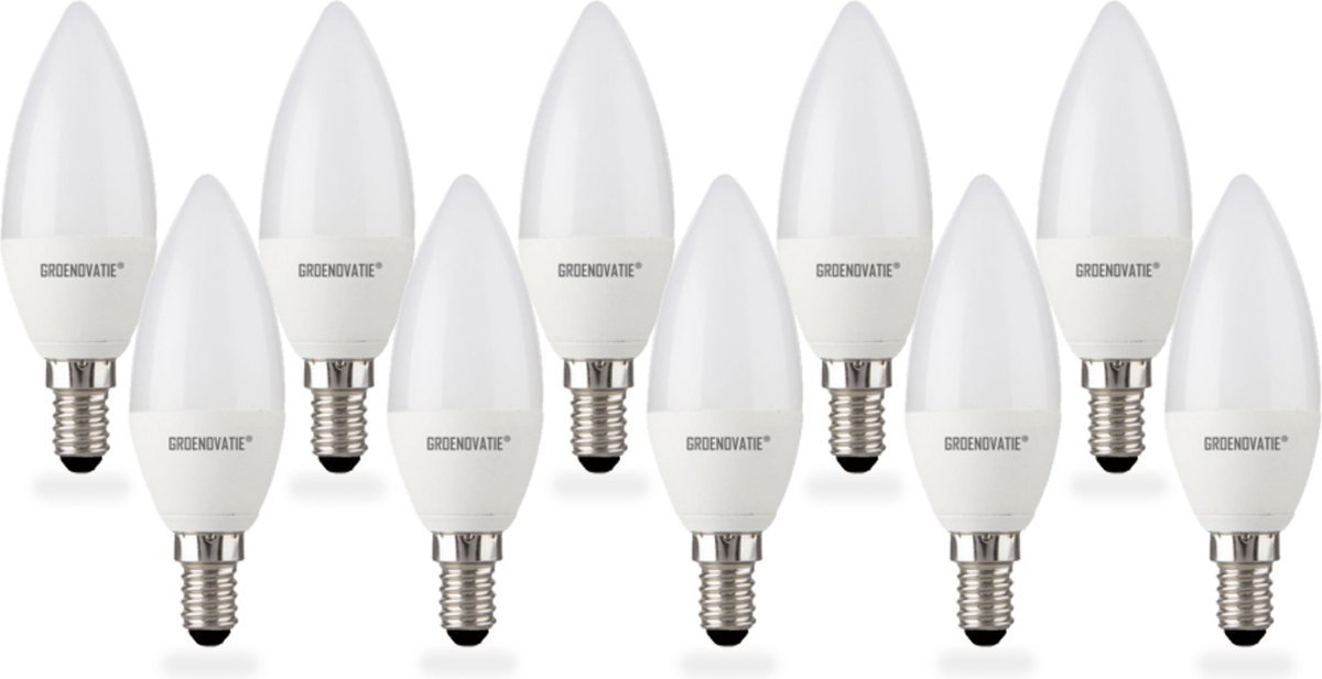 Groenovatie E14 LED Kaarslamp - 5W - Warm Wit - 475 lm - 10-Pack