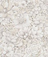 Botanica - Behang Bloemen - Behang - Vliesbehang - Wallpaper - Beige - 0,53 x 10,05 M.