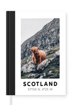 Notitieboek - Schrijfboek - Schotland - Schotse hooglander - Bergen - Notitieboekje klein - A5 formaat - Schrijfblok
