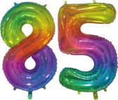 Ballon aluminium 85 ans Rainbow 76cm