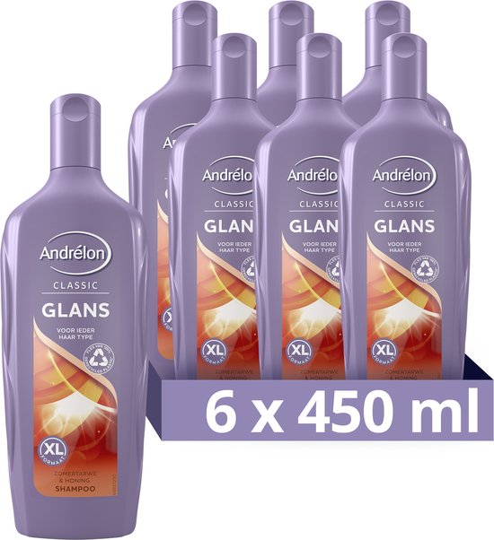 Andrélon Classic Glans Shampoo - 6 x 450 ml - Voordeelverpakking