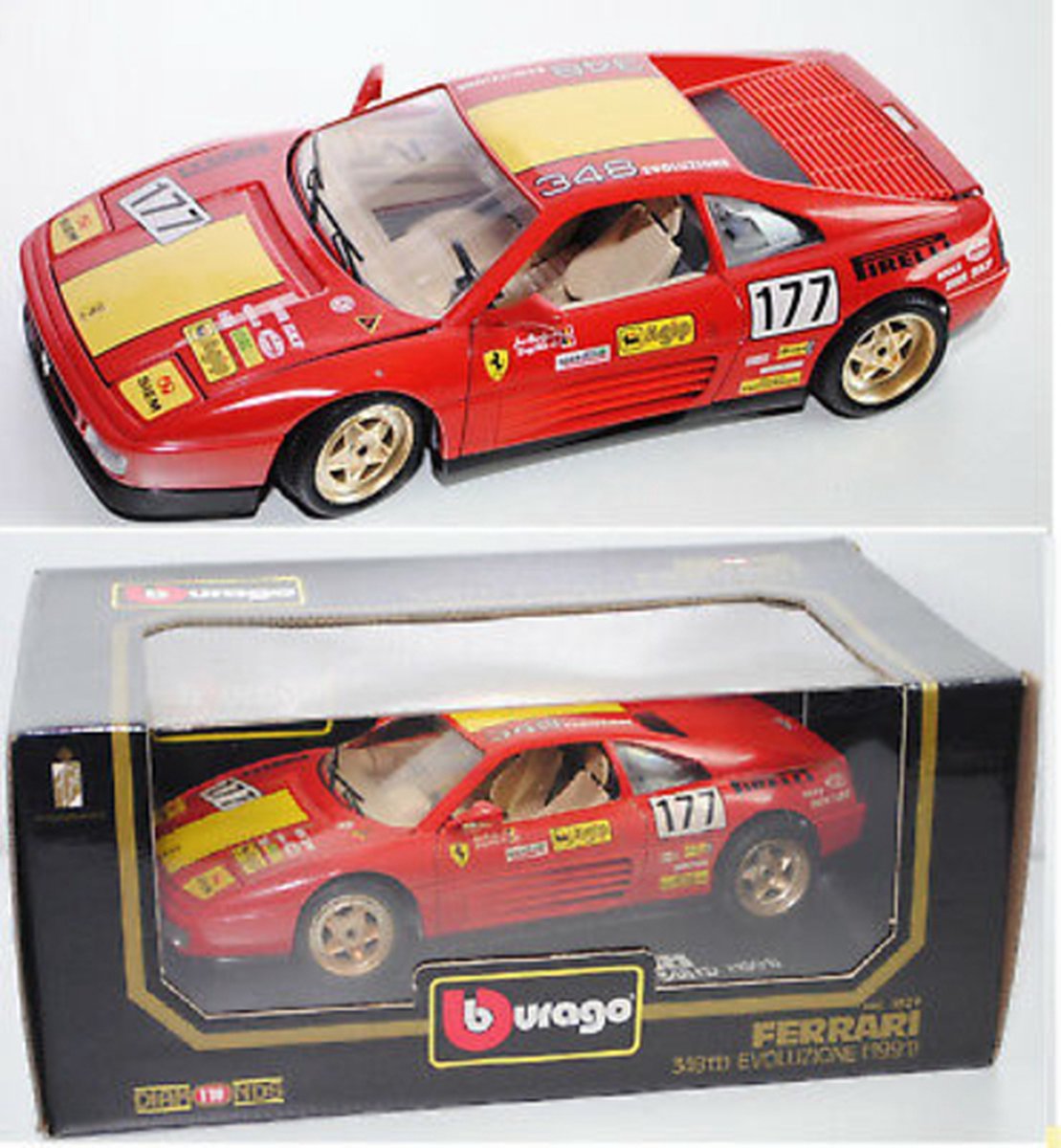 Burago Ferrari 348 TB Red Modellino 1:43 DIE CAST MODEL-Varie