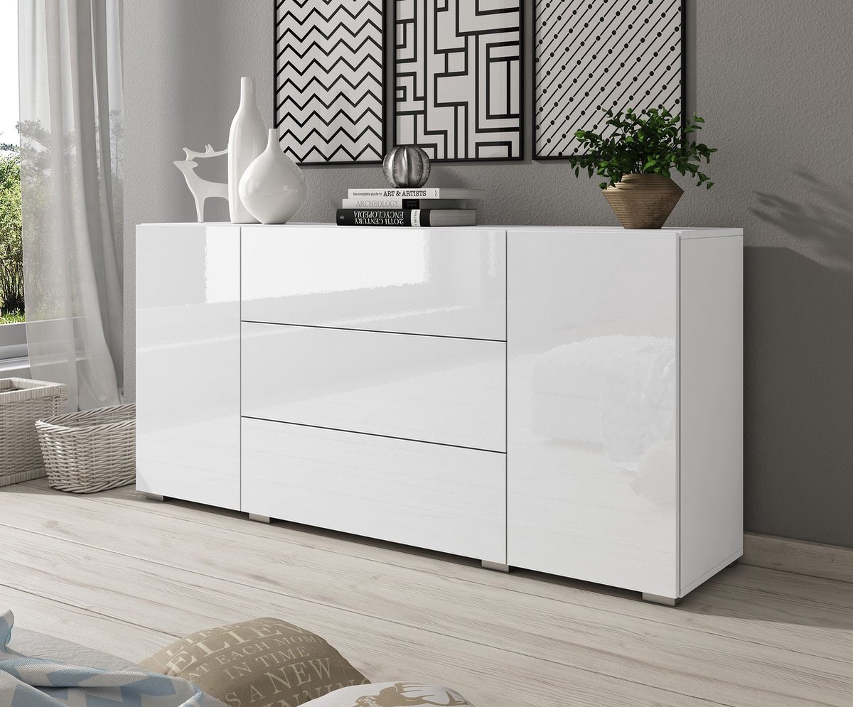 Meubella - Dressoir Bonzo - Wit - 150 cm