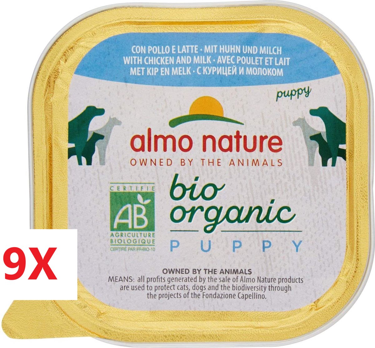 Almo Nature Dailymenu - Puppy - Bio Hondenvoer met Kip - 9x300gr
