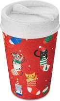 Dubbelwandige Koffiebeker met Deksel, 0.4 L, Organic, Happy Cat - Koziol | Iso To Go