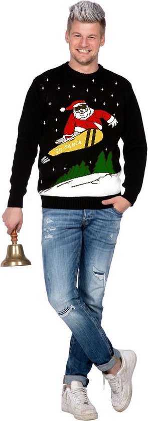 Foute Kersttruien | Freeride Santa Go Trui | XL | Kerst | Verkleedkleding
