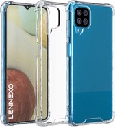 Samsung Galaxy A12 Hoesje Anti Shock | ShockProof Silicone Case | Transparant Back Cover