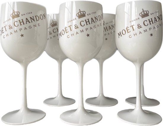 Moët & Chandon Ice - 4 stuks Champagne Glazen (Wit) - Acryl - Horeca - EXAMEN TIP
