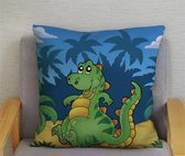 Kussenhoes Dino - Dinosaurus -kinderkamer - Sierkussen - 45x45 cm