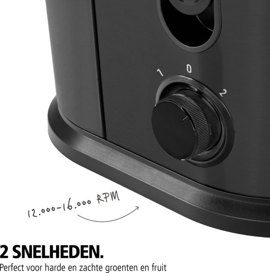 Brabantia Sapcentrifuge voor Groenten & Fruit - Slowjuicer met Microfilter en Pulpcontainer - Mat Zwart - BBEK1123BK van Brabantia — afbeelding 3
