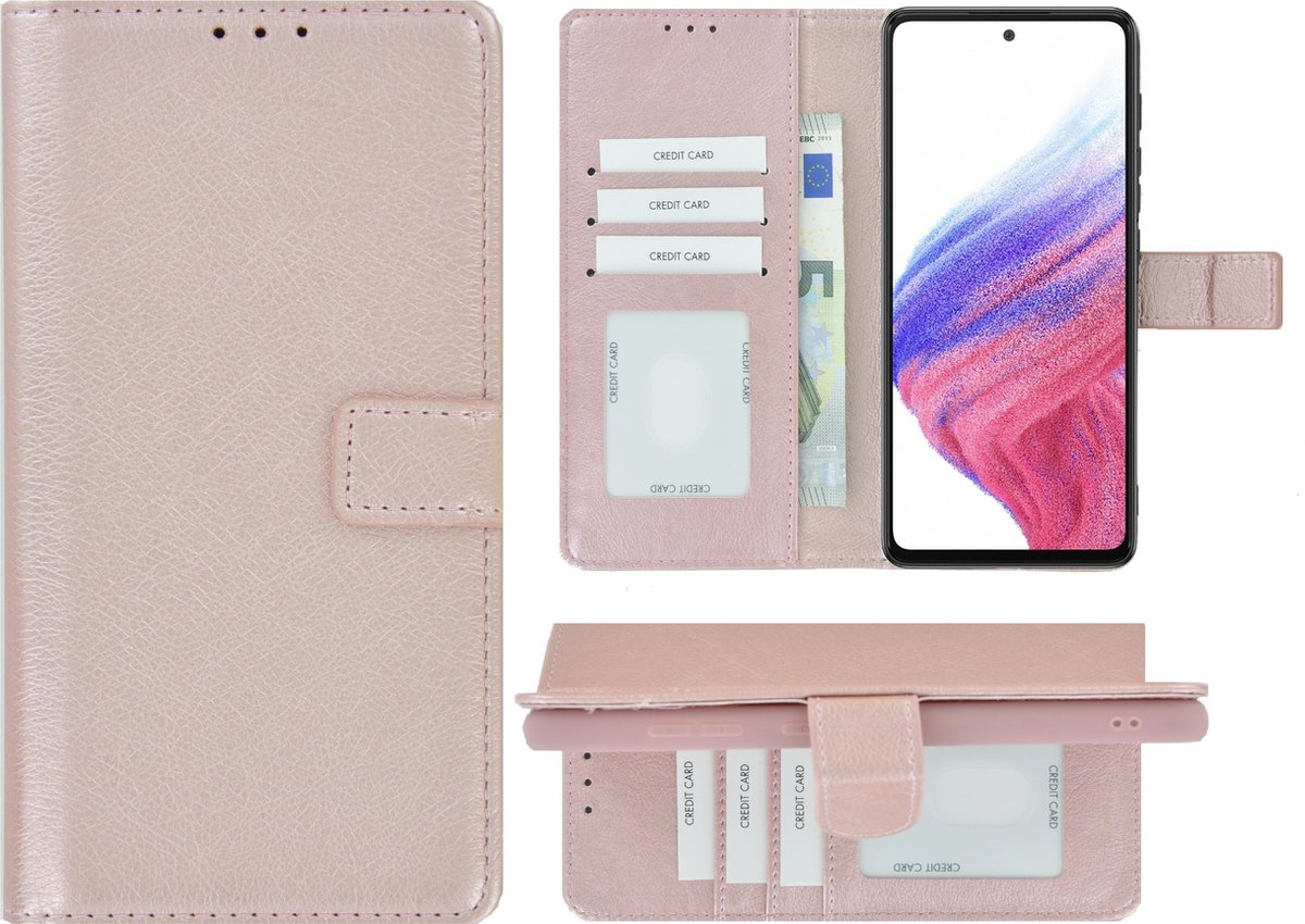 MoDo hoesje Geschikt voor Samsung Galaxy A73 5G - Kunstleer Book Case - Rose goud