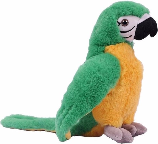 Pluche papegaai knuffel groen 24 cm