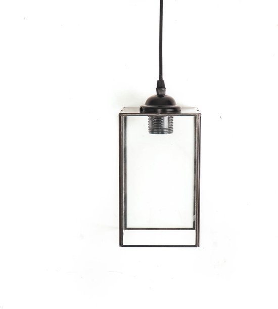 Housevitamin Hanglamp Glas-Metaal 12x 20 cm Zwart