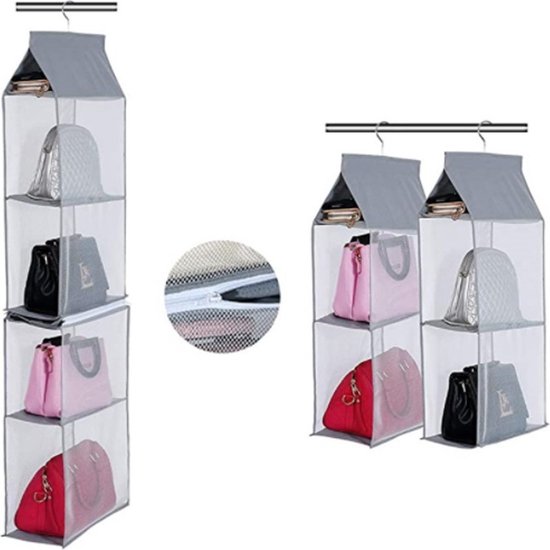 Portemonnee Hanger Voor Kast - Handtas Organizer Haken Voor Het Opknopen Van Tassen En Portemonnees Beschermende Tas 3 Hangers Zwart Plastic
