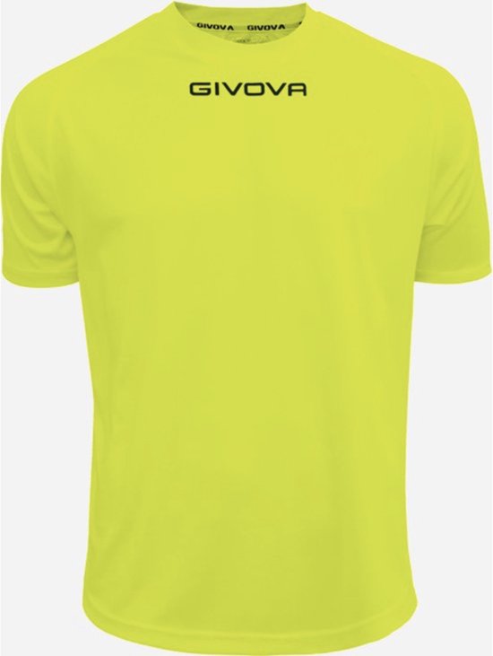 Givova geel sportshirt met logo op de borst.