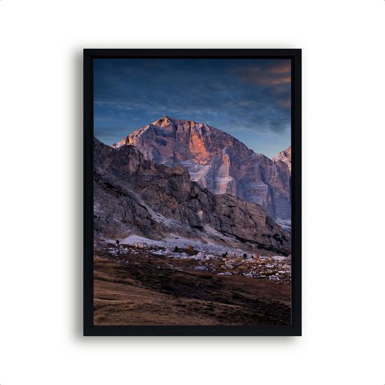 Poster Landschap met bergen bos en sneeuw in herfst Links - Natuur / Landschap / 50x40cm