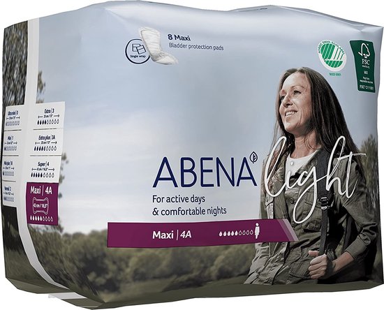 Abena Light Maxi - Incontinentie Verband Dames en Heren - Bescherming bij Licht tot Matig Urineverlies - 8 Stuks