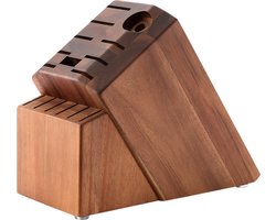 Xinzuo - Houten Messenblok zonder messen | Acaciahout | Luxe en Professioneel | Messenhouder 16-delig | Geschikt voor messenset incl. steakmessen