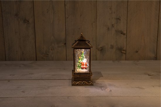 Cbd Lantaarn Met Kerstman - Kerstverlichting - 9x21.5 cm Warm Wit
