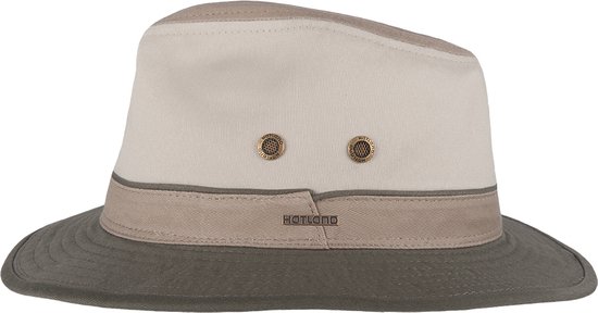 Hatland - UV-Fedora hoed voor volwassenen - Xavier - Plamuurwit - maat 55CM