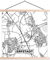 Porte-affiche avec affiche - Affiche scolaire - Erfstadt - Carte - Carte - Plan de la ville - 120x120 cm - lattes vierges